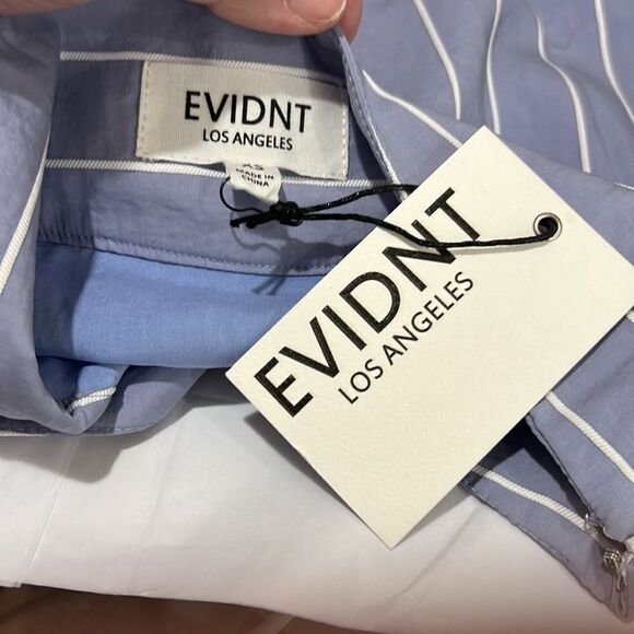 EVIDNT Asymmetrical Mini Skirt, Sky Stripe, XS NWT - Picture 10 of 12